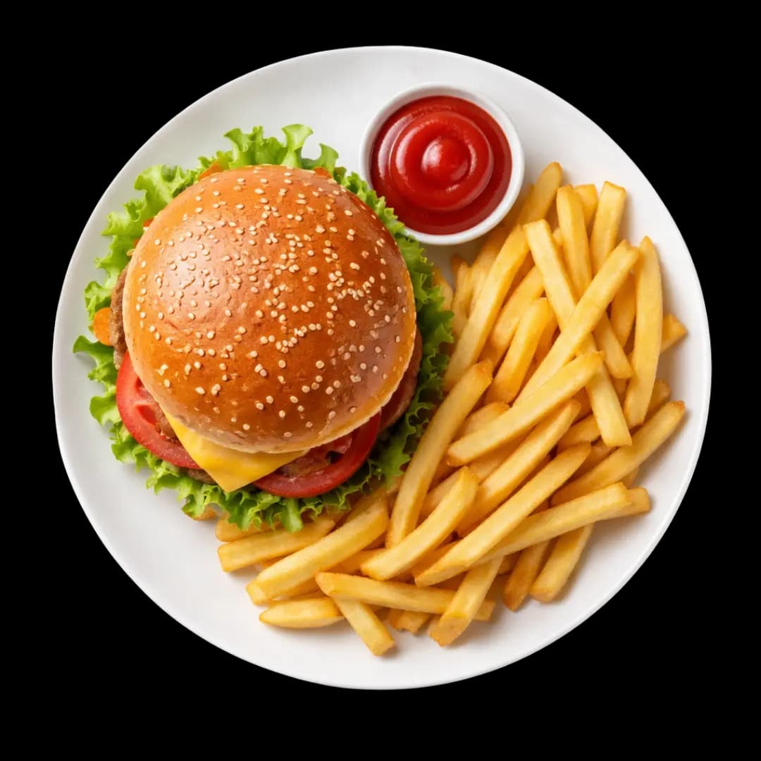 Casa Mia Burger mit Pommes
